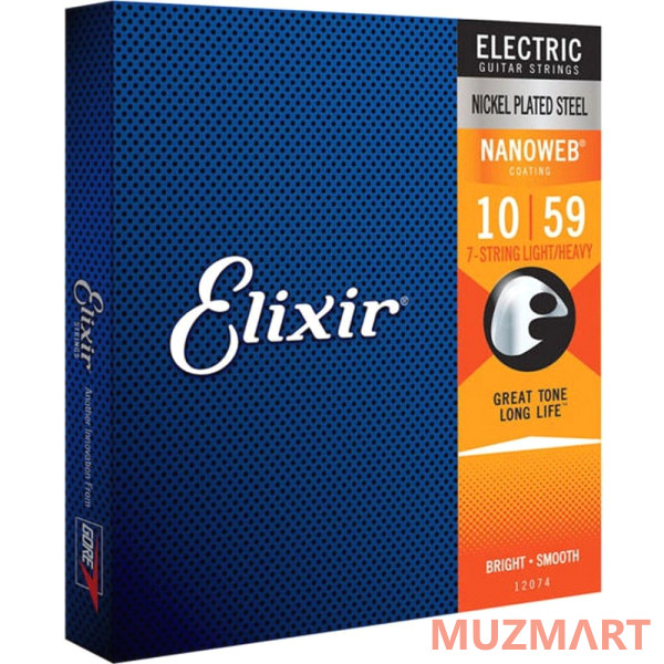 Elixir 12074 NanoWeb Струны для 7-ми струнной электрогитары