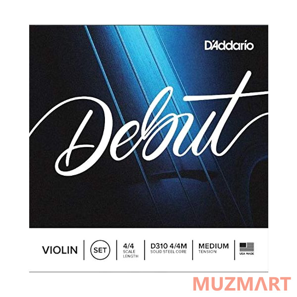 D'Addario D310-4/4M Debut Комплект струн для скрипки размером 4/4, среднее натяжение