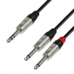 Adam Hall K4 YVPP 0150 Аудиокабель 6,3 Jack stereo-2 x 6,3 Jack mono, 1,5 метра