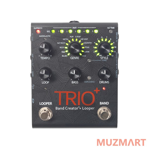 Digitech TRIO+ BAND CREATOR Pedal with Looper Гитарная педаль, автоаккомпаниатор + лупер