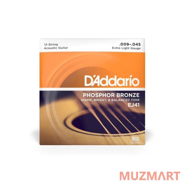 D'Addario EJ-41 Extra Light Струны для 12-ти струнной гитары